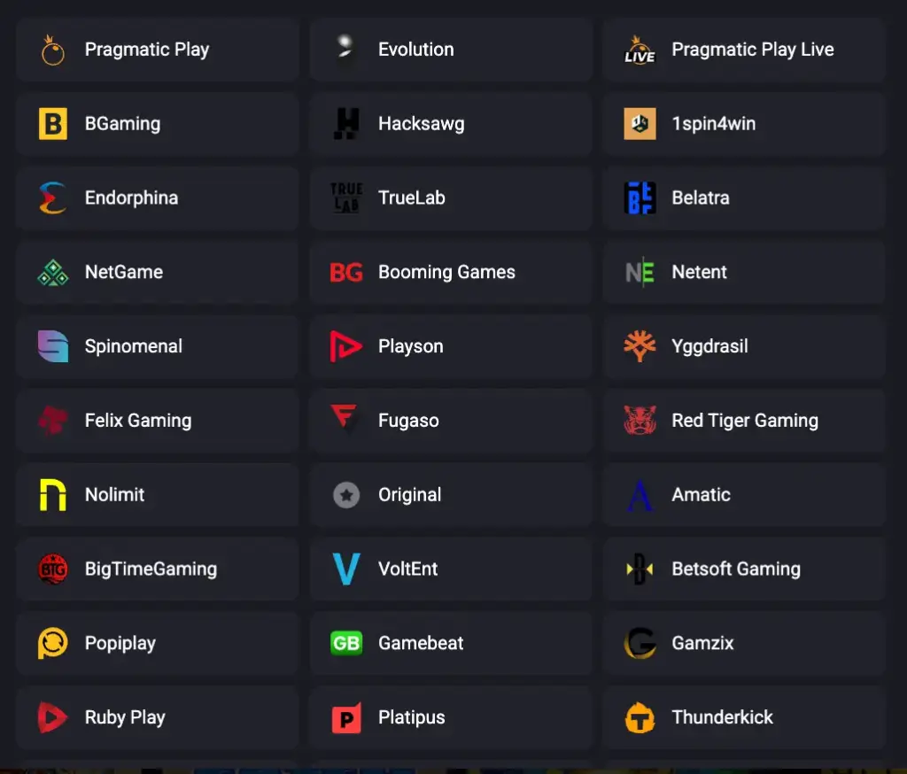 slots providers' logos