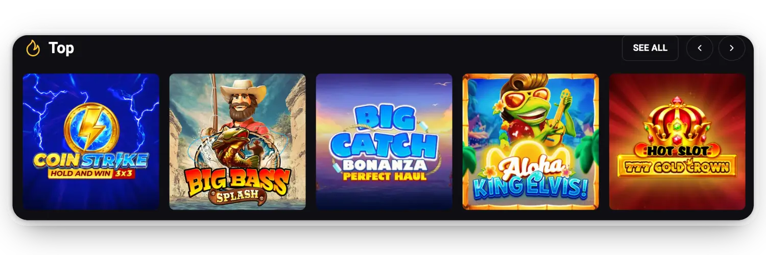 Casino top slots section - illustration